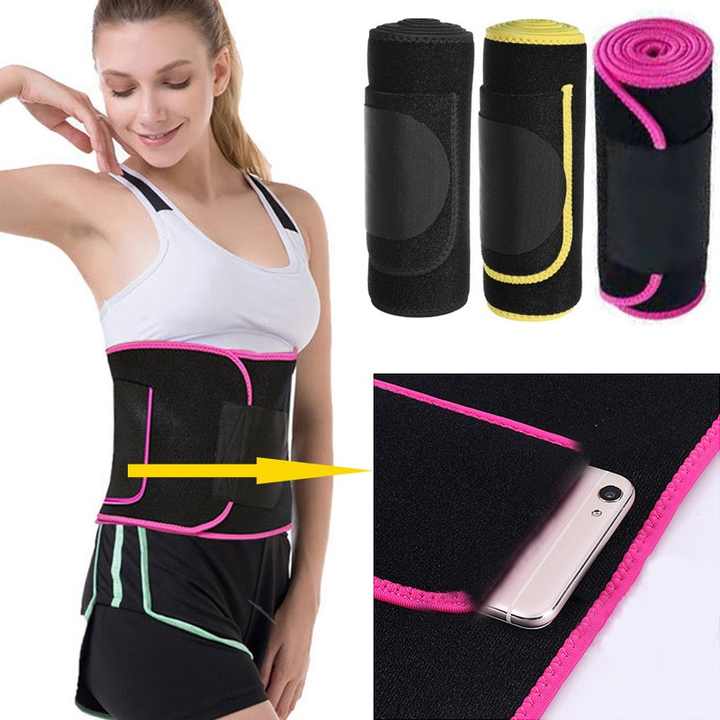 Centura de slabit, PRIMAFIT, pentru fitness, modelarea corpului, cu buzunar pentru telefon, culoarea neagra