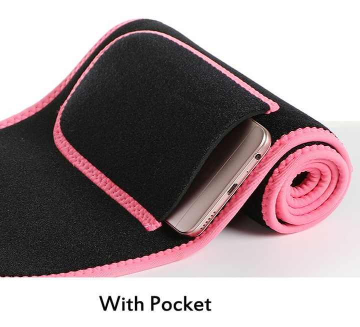 Centura de slabit, PRIMAFIT, pentru fitness, modelarea corpului, cu buzunar pentru telefon, culoarea neagra