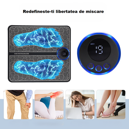 Set pentru masaj - Covoraș pentru masaj reîncărcabil + 4 electrozi + Stimulator Magnetic + Telecomandă