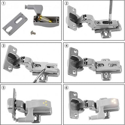 Set 2 lumini LED, pentru dulap, prindere pe balama, baterii incluse